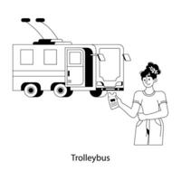 concepts de trolleybus à la mode vecteur