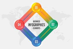 modèle d'infographie commerciale en quatre étapes vecteur