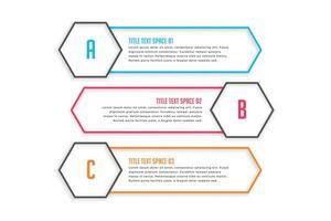 Trois ligne style infographie bannières vecteur