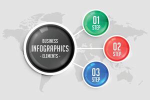 Trois pas Couleur infographie conception modèle vecteur