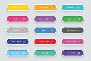 ensemble de coloré et vide explorer la toile bouton icône conception vecteur