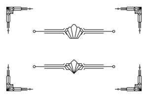 art déco ligne frontière. moderne arabe or cadres, décoratif lignes les frontières et géométrique d'or étiquette Cadre conception éléments vecteur