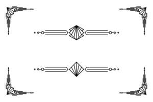 art déco ligne frontière. moderne arabe or cadres, décoratif lignes les frontières et géométrique d'or étiquette Cadre conception éléments vecteur