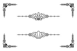 art déco ligne frontière. moderne arabe or cadres, décoratif lignes les frontières et géométrique d'or étiquette Cadre conception éléments vecteur