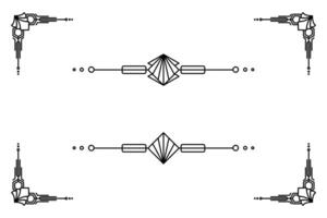 art déco ligne frontière. moderne arabe or cadres, décoratif lignes les frontières et géométrique d'or étiquette Cadre conception éléments vecteur