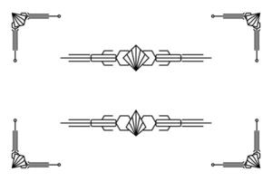 art déco ligne frontière. moderne arabe or cadres, décoratif lignes les frontières et géométrique d'or étiquette Cadre conception éléments vecteur