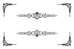 art déco ligne frontière. moderne arabe or cadres, décoratif lignes les frontières et géométrique d'or étiquette Cadre conception éléments vecteur