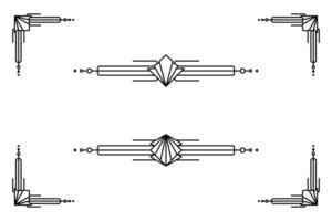 art déco ligne frontière. moderne arabe or cadres, décoratif lignes les frontières et géométrique d'or étiquette Cadre conception éléments vecteur