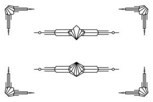 art déco ligne frontière. moderne arabe or cadres, décoratif lignes les frontières et géométrique d'or étiquette Cadre conception éléments vecteur