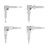 art déco ligne frontière. moderne arabe or cadres, décoratif lignes les frontières et géométrique d'or étiquette Cadre conception éléments vecteur