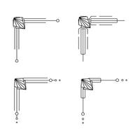 art déco ligne frontière. moderne arabe or cadres, décoratif lignes les frontières et géométrique d'or étiquette Cadre conception éléments vecteur