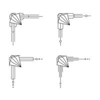 art déco ligne frontière. moderne arabe or cadres, décoratif lignes les frontières et géométrique d'or étiquette Cadre conception éléments vecteur