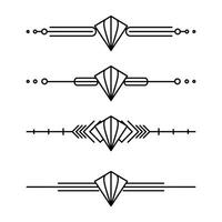 art déco ligne frontière. moderne arabe or cadres, décoratif lignes les frontières et géométrique d'or étiquette Cadre conception éléments vecteur