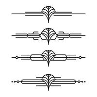 art déco ligne frontière. moderne arabe or cadres, décoratif lignes les frontières et géométrique d'or étiquette Cadre conception éléments vecteur