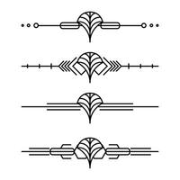 art déco ligne frontière. moderne arabe or cadres, décoratif lignes les frontières et géométrique d'or étiquette Cadre conception éléments vecteur