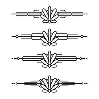 art déco ligne frontière. moderne arabe or cadres, décoratif lignes les frontières et géométrique d'or étiquette Cadre conception éléments vecteur