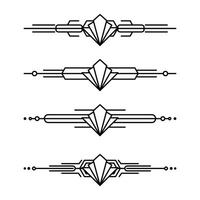 art déco ligne frontière. moderne arabe or cadres, décoratif lignes les frontières et géométrique d'or étiquette Cadre conception éléments vecteur