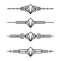 art déco ligne frontière. moderne arabe or cadres, décoratif lignes les frontières et géométrique d'or étiquette Cadre conception éléments vecteur