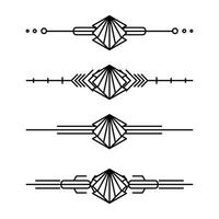 art déco ligne frontière. moderne arabe or cadres, décoratif lignes les frontières et géométrique d'or étiquette Cadre conception éléments vecteur