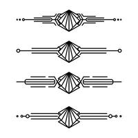 art déco ligne frontière. moderne arabe or cadres, décoratif lignes les frontières et géométrique d'or étiquette Cadre conception éléments vecteur