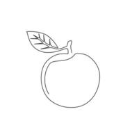 un dessin au trait continu d'orange biologique saine entière pour l'identité du logo du verger. concept de fruits tropicaux frais pour l'icône de jardin de fruits. Illustration graphique de vecteur de dessin de ligne unique moderne