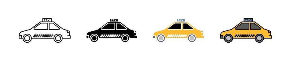 jeu d'icônes de taxi vecteur