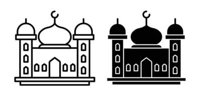 jeu d'icônes de mosquée vecteur