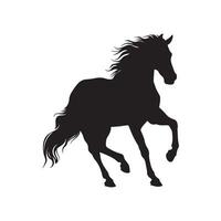cheval silhouette étalon avec cheveux illustration vecteur