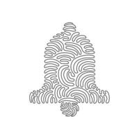 icône de cloche de dessin en ligne continue isolée. symbole de notification moderne, simple, vecteur, icône pour la conception de sites Web, application mobile, interface utilisateur. style curl tourbillon. illustration graphique de vecteur de tirage d'une seule ligne