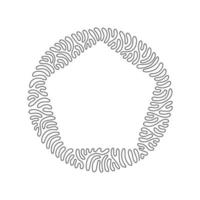 une seule ligne dessinant des formes géométriques, icône du pentagone. ligne simple, contour des icônes de figures 3d vectorielles pour ui et ux. style de fond de cercle de boucle de tourbillon. ligne continue dessiner illustration vectorielle de conception vecteur