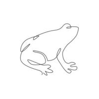 un seul dessin de grenouille mignonne pour l'identité du logo de l'entreprise. concept d'icône d'animaux amphibiens. vecteur ligne continue moderne dessiner illustration de conception graphique