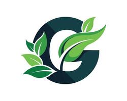 feuille monde lettre g logo illustration vecteur