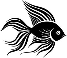 poisson-ange, noir et blanc illustration vecteur