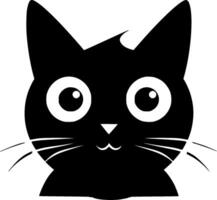 noir chat - minimaliste et plat logo - illustration vecteur