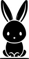 lapin - minimaliste et plat logo - illustration vecteur