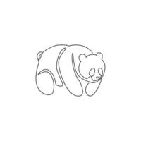 un seul dessin de panda mignon pour l'identité du logo de l'entreprise. concept d'icône de société commerciale de Chine ours forme animale. illustration graphique de vecteur de dessin de ligne continue à la mode