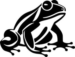 grenouille - noir et blanc isolé icône - illustration vecteur