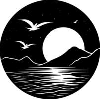 mer - minimaliste et plat logo - illustration vecteur