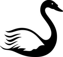 cygne - noir et blanc isolé icône - illustration vecteur