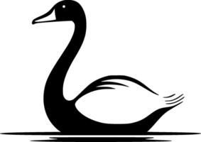 cygne - noir et blanc isolé icône - illustration vecteur