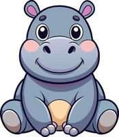 dessin animé hippopotame animal illustration vecteur