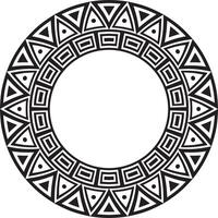 originaire de américain rond monochrome modèle. géométrique formes dans une cercle. nationale ornement de le les peuples de Amérique, Maya, aztèques, incas vecteur