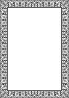 monochrome noir carré turc ornement. interminable ottoman nationale frontière, Cadre vecteur