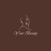 beauté salon logo modèle. illustration de une magnifique femme affronter. vecteur