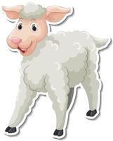 un autocollant de dessin animé d'animaux de ferme de moutons vecteur