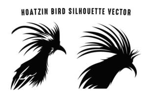 hoatzin oiseau silhouette noir agrafe art vecteur