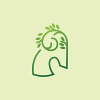 logo de ram de feuilles fraîches vecteur
