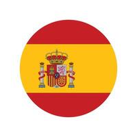 nationale drapeau de Espagne. Espagne drapeau. Espagne rond drapeau. vecteur