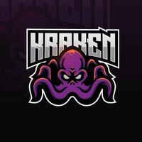 kraken mascotte esport logo vecteur