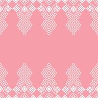 ethnique géométrique en tissu modèle traverser point.broderie ethnique Oriental pixel modèle Rose rose or pastel Contexte. résumé,illustration. texture, vêtements, écharpe, décoration, soie fond d'écran. vecteur